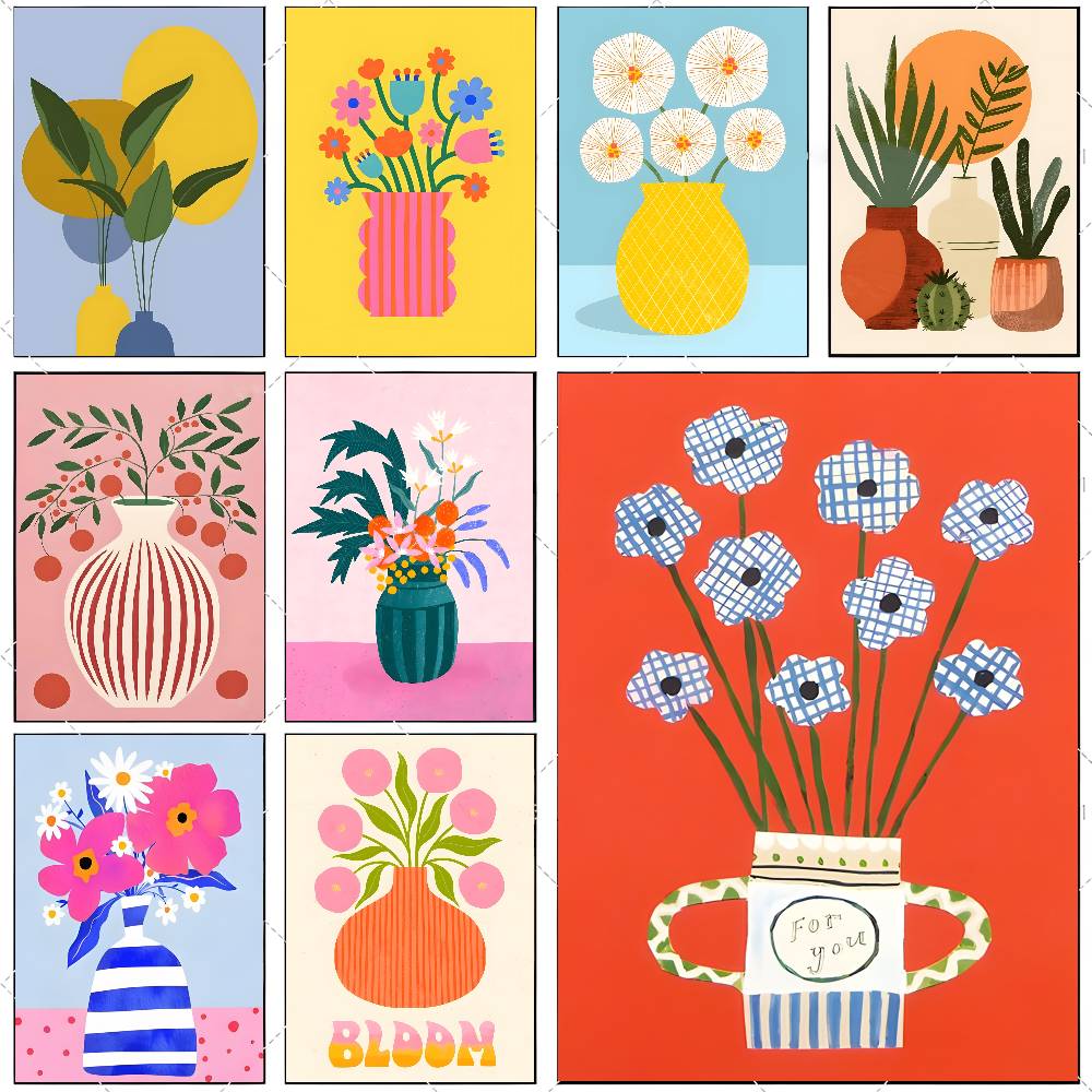 Home Office Marketing - Modern Flower Market Vase Floral Plant