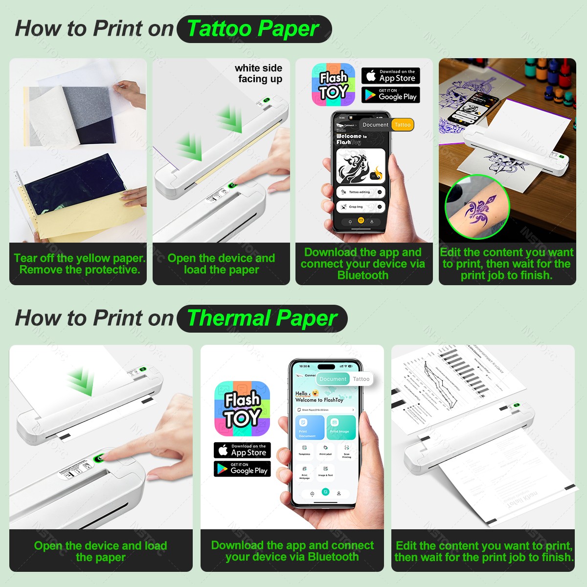 Home Office Travel Document - A4 Portable Thermal Printer Mini Desktop
