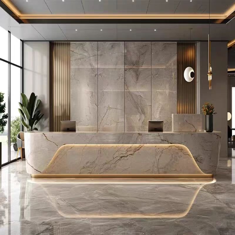Floor Elegant Reception Desk L - đánh giá và giá Home Office Tienda