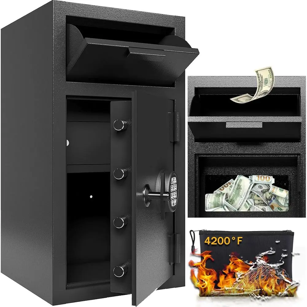 Waterproof Cash Drop Safe Box  - đánh giá và giá Home Office Travel Document