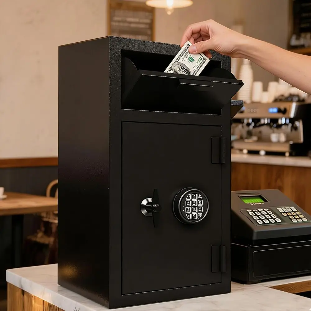 Waterproof Cash Drop Safe Box  - đánh giá và giá Home Office Travel Document