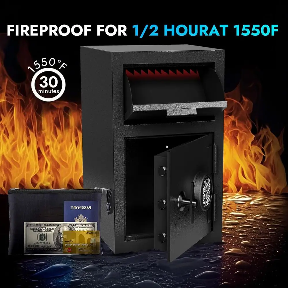 Waterproof Cash Drop Safe Box  - đánh giá và giá Home Office Travel Document
