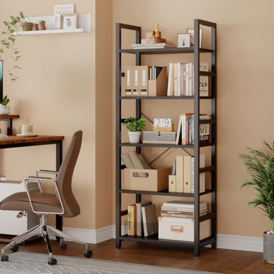 5-Tier Bookshelf, Modern Tall  - đánh giá và giá Home Office Room
