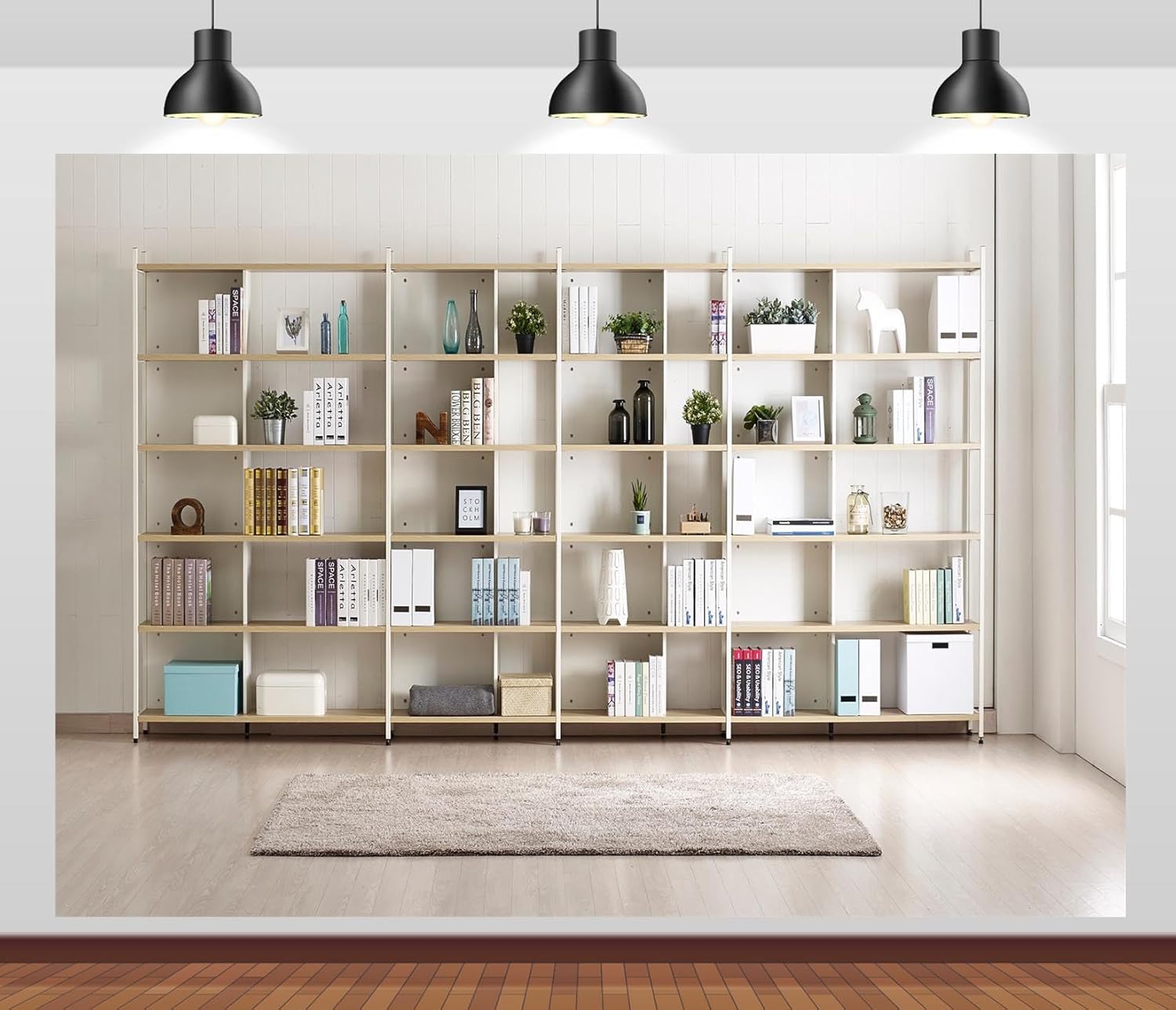 Bookshelf Photography Backdrop - đánh giá và giá Home Office Zoom Background Free