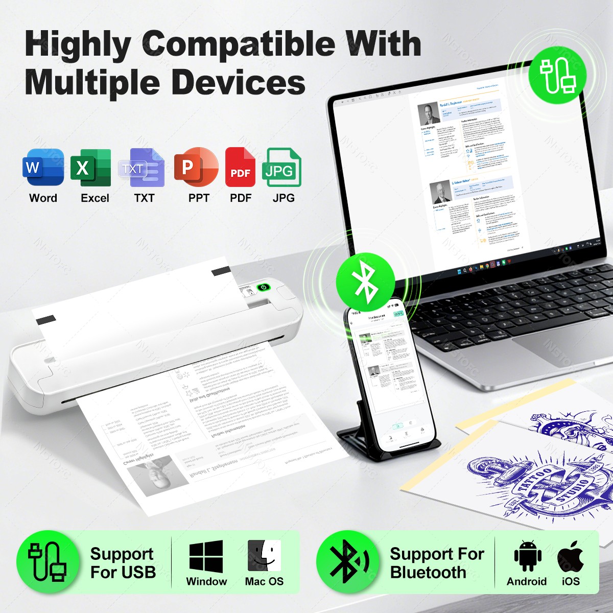 A4 Portable Thermal Printer Mi - đánh giá và giá Home Office Travel Document