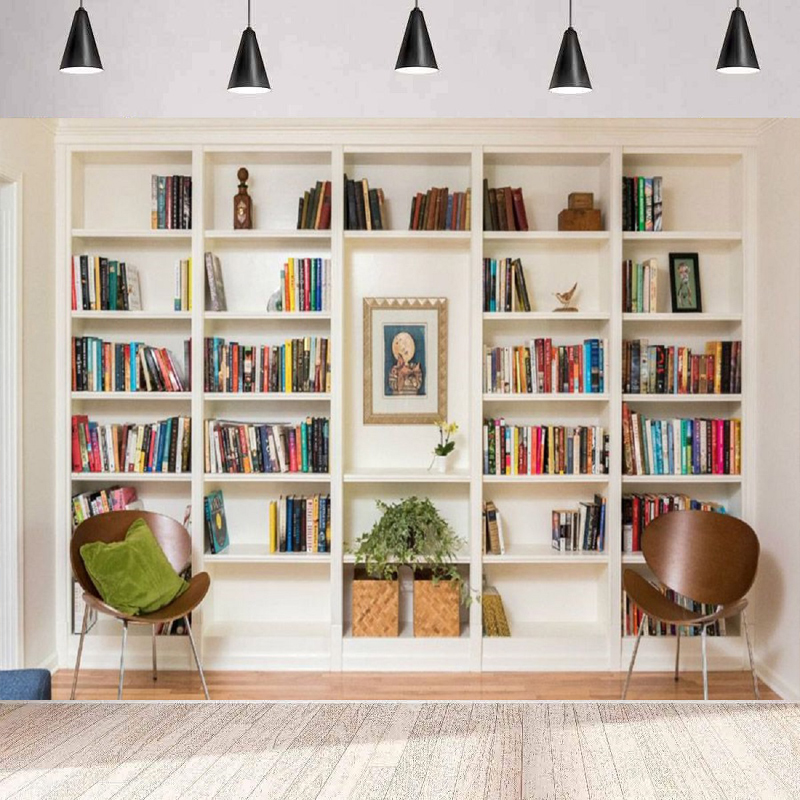 White Bookshelf Photography Ba - đánh giá và giá Home Office Zoom Background Free