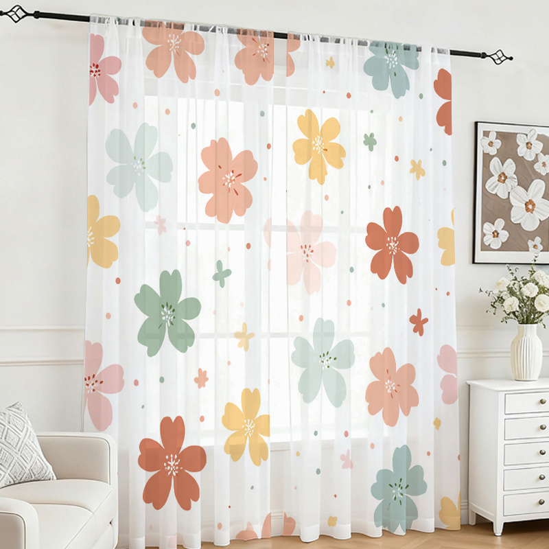 2PCS Digital Printing Sheer Cu - đánh giá và giá Home Office Rate