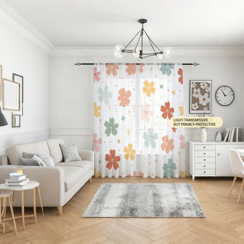 2PCS Digital Printing Sheer Cu - đánh giá và giá Home Office Rate
