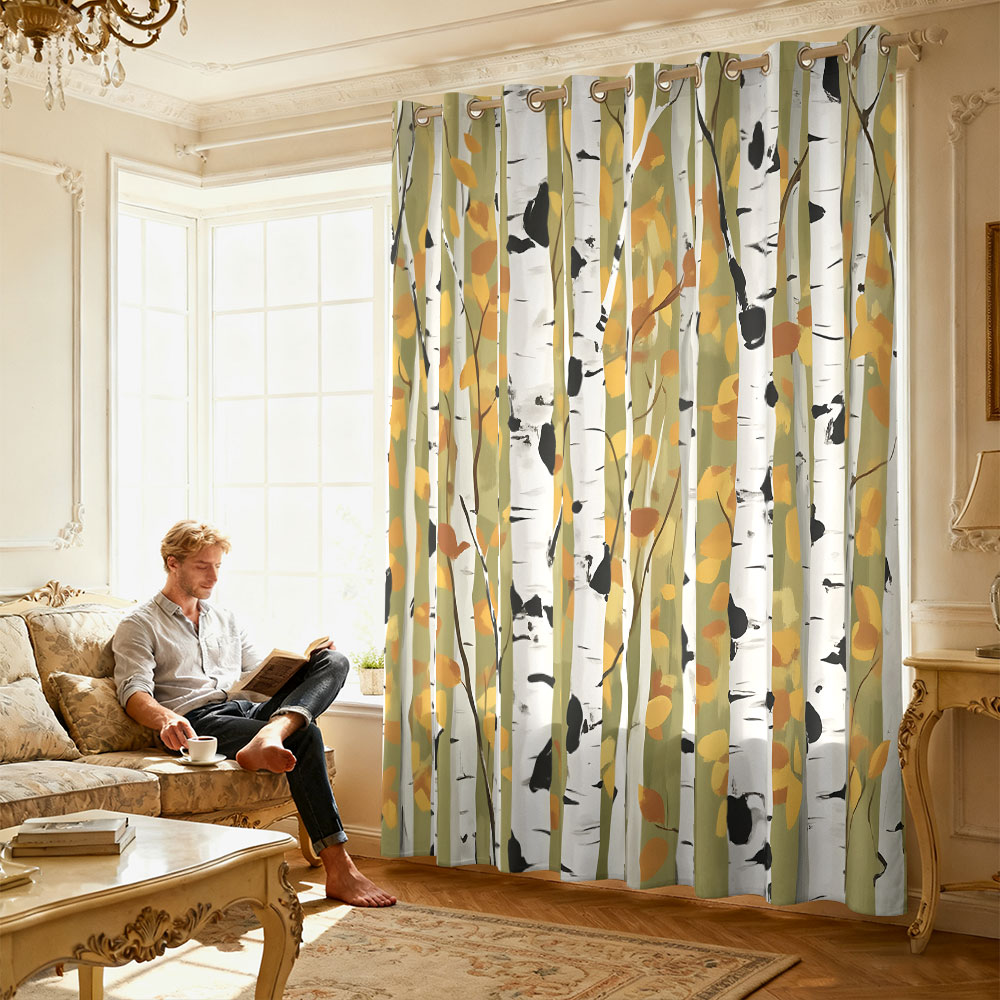 1pc autumn birch forest print  - đánh giá và giá Home Office Rate